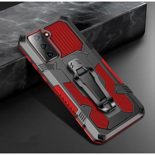 For SAMSUNG S21 Ultra Case Shockproof Belt Clip Shell Bumper Cover for Galaxy S21 S 21 Plus Luxury Armor Stand Back Coque Etui