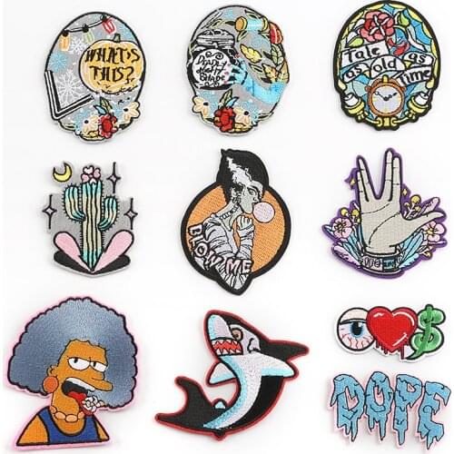 Punk Embroidery Sew on Iron on Cloth Patch Apparel Garment Badge Fabric Applique Sticker DIY Accessories