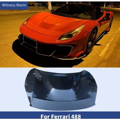 High Quality Carbon Fiber Engine Hood Cover Bonnets For Ferrari 488 Car Body Kit