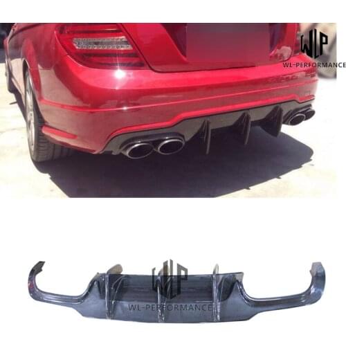 W204 Big Blade Style Carbon Fiber Rear Lip Diffuser For Mercedes-Benz C Class C180 C200 C260 C300 C63 AMG Car Body Kit 2012-2014