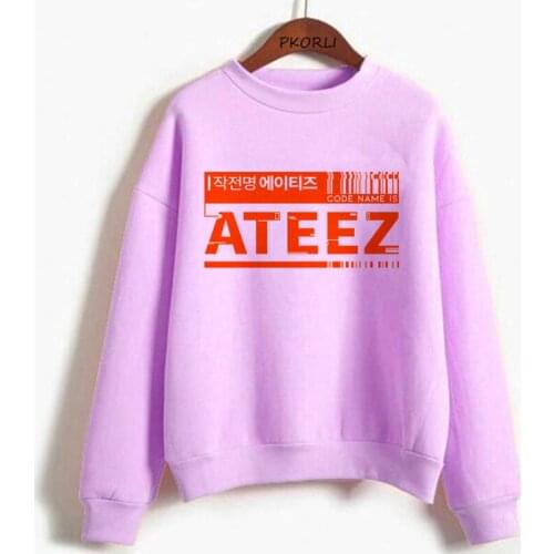 Kpop Clothes Ateez Harajuku Hoodie Women Kawaii Graphic Printed Korean Fashion Female Clothing Aesthetic Sweatshirts Coat