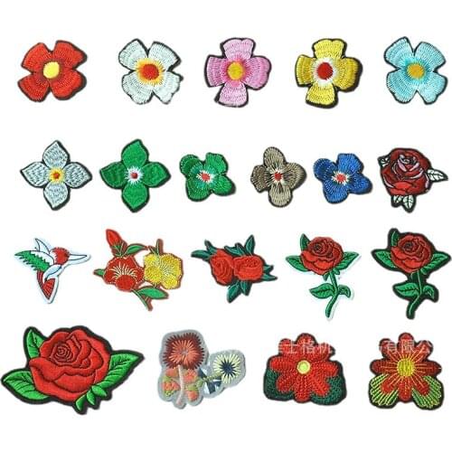 100pcs/lot Sew Embroidery Patch Flower Rose Bird Leaf Clothing Decoration Sewing Accessory Craft Diy Applique