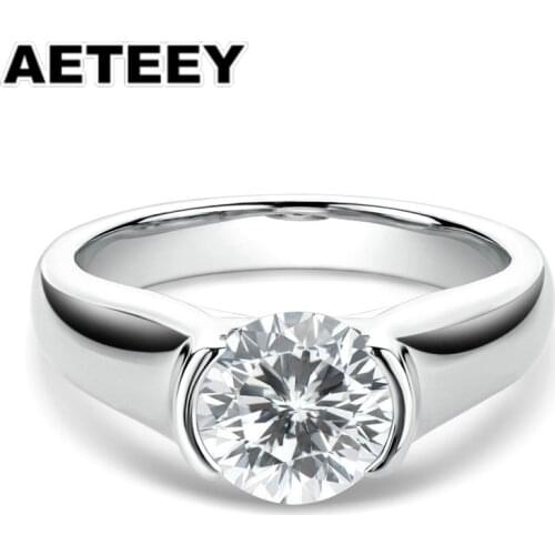 2 Carats D Color Moissanite Wedding Rings For Women 18K White Gold Color 100% 925 Sterling Silver Bridal Fine Jewelry JA-15