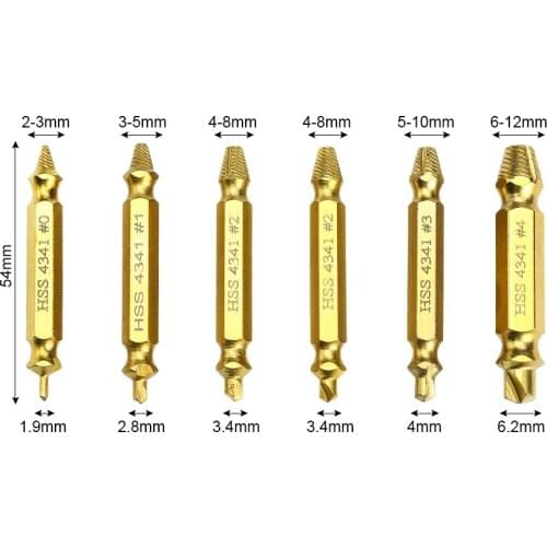 4/5/6pcs Damaged Screw Extractor Drill Bit Extractor Drill Set Broken Speed Out Bolt Extractor Bolt Stud Remover Tool