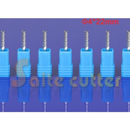 Free shipping 5pcs 4mm shank 22mm CEL Carbide End Mill Engraving Bits CNC Rotary Burrs Set corn milling cutter PCB router bits