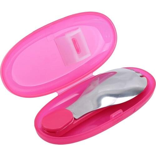 Baby Candy Color Tableware Folding Spoon Stainless Steel Infant Eating Spoon Hot Tableware Soft Handle Childrens Tableware