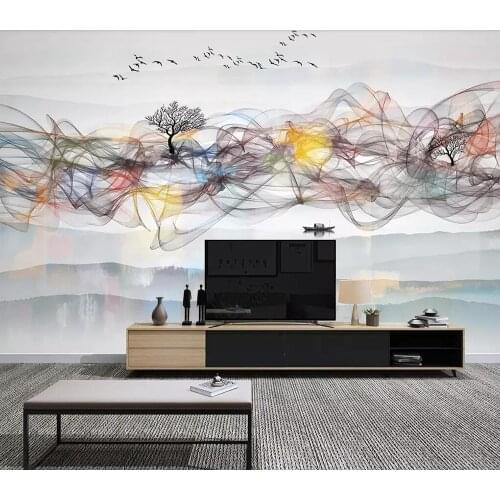 Custom wallpaper mural north original abstract ink smoke TV background wall decoration painting decorative wallpaper