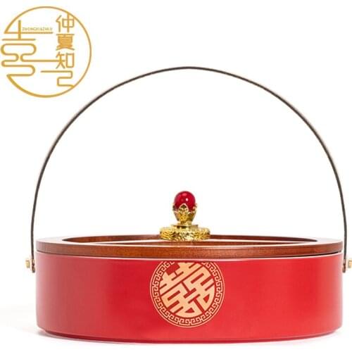 Ceramic Wedding Fruit Plate Sugar Tray Dried Fruit Box Wedding Supplies Living Room Red Wedding Creative Frame Melon Seeds