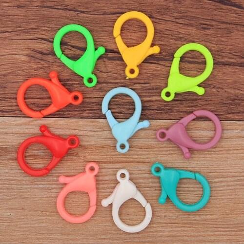 20pcs 2 Size Multicolor Plastic Lobster Clasp Hooks For DIY Necklace Bracelet Chain Fashion Jewelry Making Findings