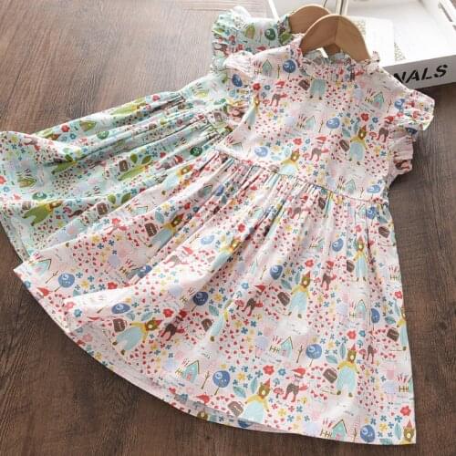 Melario Cartoon Summer Children Clothing Princess Kids Dresses for Girls Causal Wear Floral Dress New Baby Girls Dress Vestidos