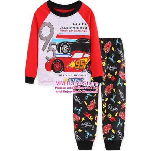 Baby Boys Pajamas Kids Suit for Autumn Winter Pixar Cars Lightning McQueen Chikdren Nightwear sleepwear Home baby sets