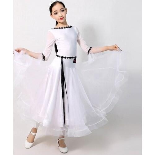 Latin ballroom dress girls flamenco dress modern dance costumes for kids waltz dress kids ballroom costumes dancewear dress