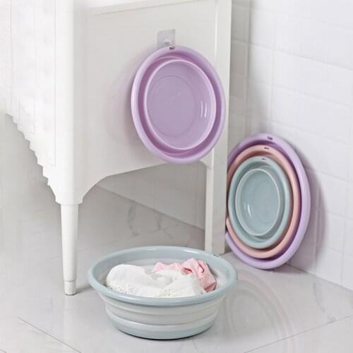 Portable Folding Bucket Camping Washbasin Folding Basin Silicone Washbasin Collapsible Fishing Car Wash Bucket Cleaning Supplies