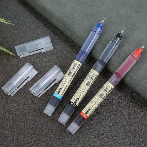 2 pcs lot Direct liquid ballpoint Tungsten carbide beads pen Student black red blue pen 0.5mm gel pen