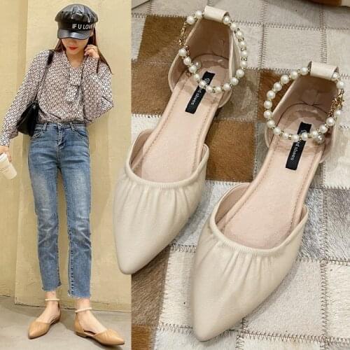 New Summer Women Elegant Pointed Sandals Heels Buckle Strap Beads Fashion Shoes Femme Casual Girls Wedges Platform Zapatos