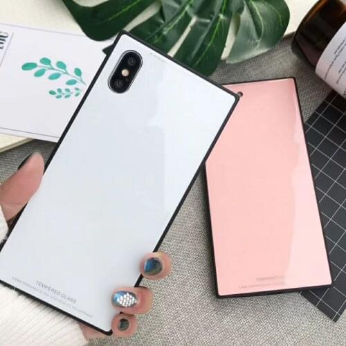 Teobald Phone Case For iphone 6 6s 6plus 7 7plus 8 8plus For iphone X Solid square glass shell case For iphone xs max Cases