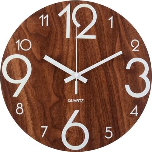 Vintage Luminous Wall Clock 12''Number Quartz Clock Hanging Glow In The Dark Silent Night Light For Livingroom Bedroom Decor