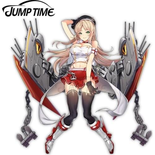 Jump Time 13 x 9cm Azur Lane Fiji Anime Waifu Funny Car Stickers Scratch-Proof Decal Personality Creative Car Protector Decor