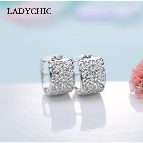 LADYCHIC Trendy Austrian Zircon Silver Color High Quality Earrings for Woman Party Wedding Jewelry Boucle D'oreille Femme LE1008