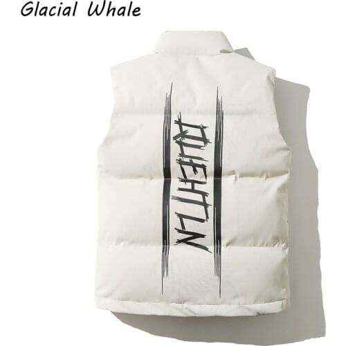 GlacialWhale Mens Winter Casual Vest Men High Quality Sleeveless Jacket Male Hooded Coat Cotton Padded Vest Windproof Bodywarmer