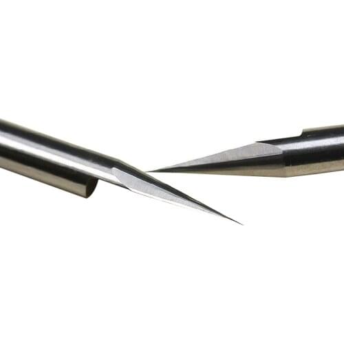 10pc degree 30 3.175 mm SHK V Cutting Knife Carbide Carving Cutters CNC Router Tools Precise Flat Bottom Engraving Bits