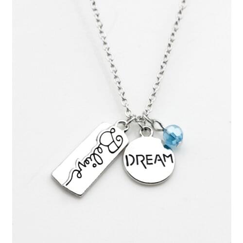 10PCS Inspirational Fashion Necklace Dream Beileve Lettering Necklace Jewelry Charm For Christmas Gifts Jewelry