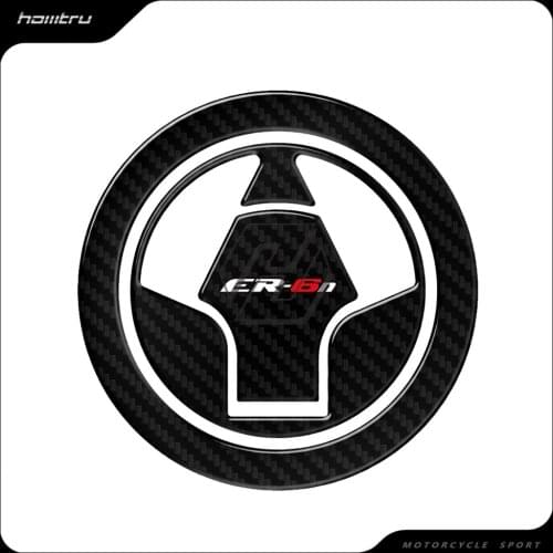 3D Carbon-look Motorcycle Fuel Gas Cap Protector Decals Case for Kawasaki ER-6N (ER650) 2009-2015