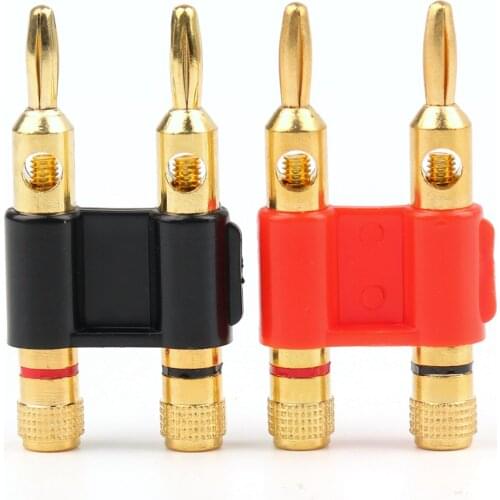 Artudatech 2 Pcs Connector - Stackable Double 4mm Banana Plug Speaker Loudspeaker Plug