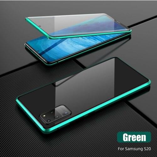Magnetic Double Sided Case For Samsung A21s M21 A31 A41 A51 A71 Tempered Glass cover For Galaxy Note 20 S20 Ultra S10 S9 S8 case