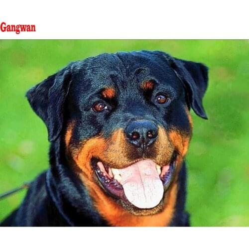 Photo custom Diamond Painting Rottweiler Dog 5D DIY Cross Stitch 3D Diamond Embroidery Mosaic Rhinestones painting home decor