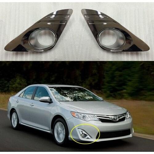 JanDeNing 2PCS Front Bumper Fog Light Grille Bezel Cover Fit For Toyota CAMRY ASV50 2012-2014