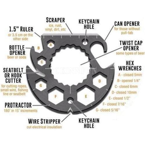 100Pcs/Lot Pocket Card Tool Multi-function Opener Wrench Screwdriver Sharp Cut Rope Knife Key Holder Scraper EDC Survival Tools