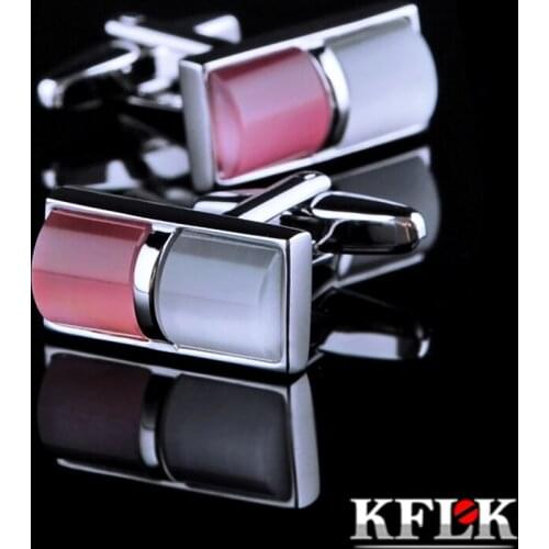 KFLK jewelry 2020 shirt wedding cufflinks for mens gift Brand cuff buttons Pink cuff link High Quality abotoaduras Jewelry