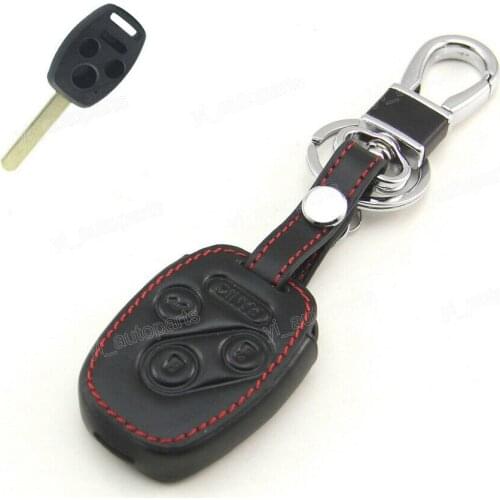 Leather Case Cover Holder Fit For Honda Accord CRV Civic Pilot CR-V Element KR55WK49308 Remote Key 3 4 Buttons 3+1 Panic