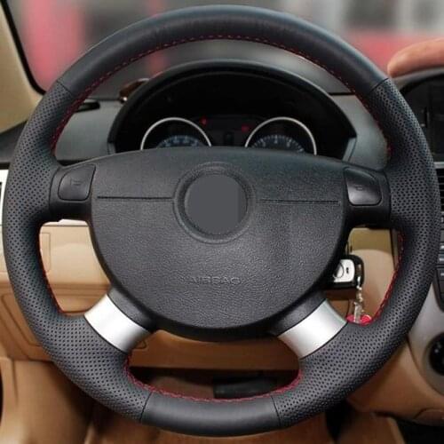 Leather Steering Wheel Cover for chevrolet aveo LOVA buick Excelle daewoo gentra 2013 2015 lacetti 2006 - 2012 car assessoires