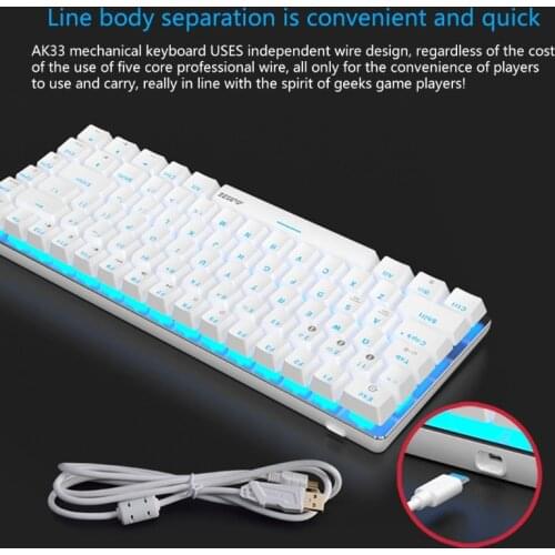 Ajazz AK33 Mechanical Gaming Keyboard Cool LED RGB Backlight Switch 82 Keys Bluetooth Wired Keypad for PC Games
