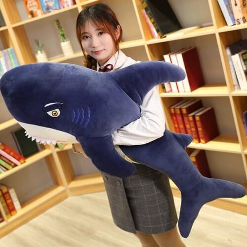 Huggable New Simulation Shark Plush Toy Soft Stuffed Cartoon Animal Megalodon Doll Sofa Bed Pillow Cushion Baby Children Gift