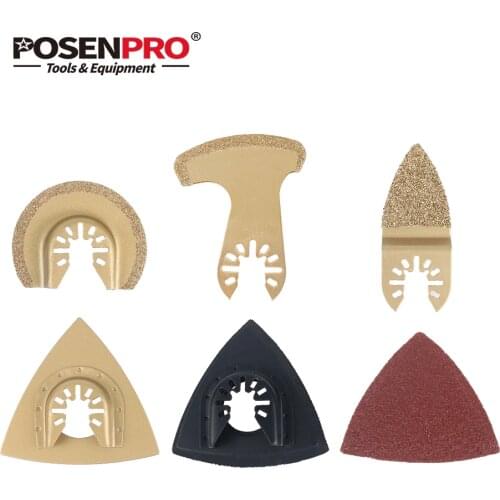 POSENPRO Quick Release Oscillating Tool Saw Blades Carbide Grinding Blades sanding paper Sandpaper Sucker for Multi Tool Fit