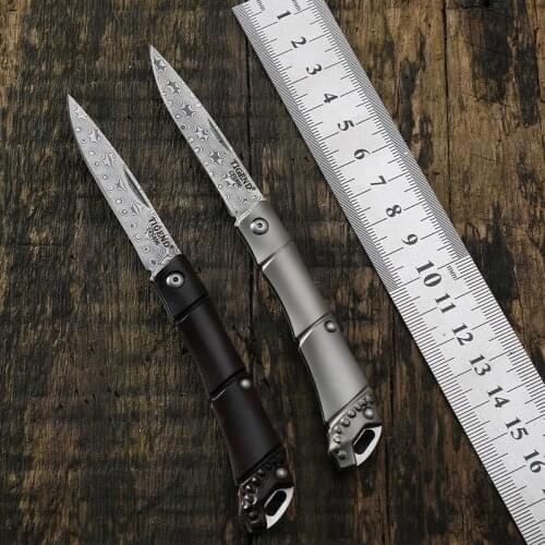 MIKER TIGEND Damascus Steel Blade Folding Knife jackknife Outdoor Survival Knives Camping EDC tools Pocket Knife CF5406