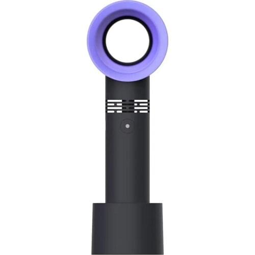 USB Rechargeable Portable Bladeless Fan Handheld Mini Cooler No Leaf Handy Fan With 3 Fan Speed Level LED Indicator