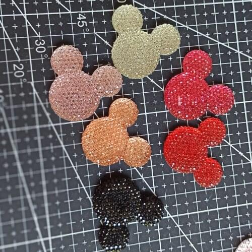 1pcs/lot Resin flat back micky head with rhinestone 34mm Ornaments Micro landscape Ornaments Creative Home Gardening Decorations