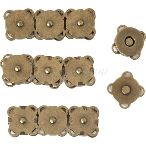 10PCS14/ 18mm DIY Magnetic Snaps Purse Clasp Closures Metal Button Bag Craft Drop Shipping