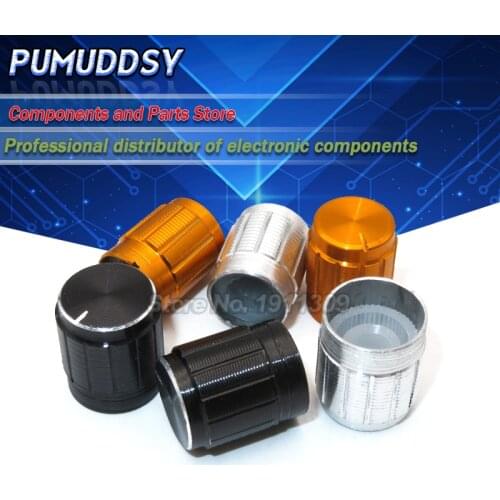 10PCS aluminum alloy 13*17mm 15*17mm potentiometer 13*17 15*17 knob rotation switch volume control knob black silvery
