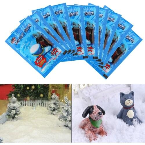 10 Pack Artificial Snow Instant Snow Powder Flu Winter Decoration White Snowball For Christmas Wedding Children Snowball Fight