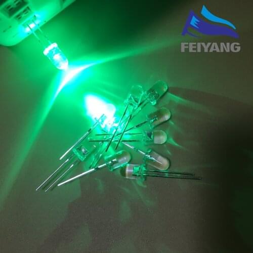 100pcs 5mm GREEN Light-Emitting-Diode Automatic Flashing LED Flash Control Blinking 5mm Blink LED Diodo 1.5HZ danshan G