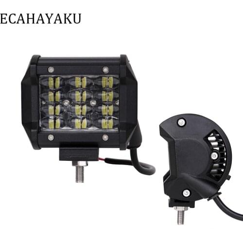 2pcs ECAHAYAKU High intensity Quad-row 4inch Car LED Work Light Bar 36W 3600lm Waterproof Spot Beam for Off-road Trucks SUV 4x4
