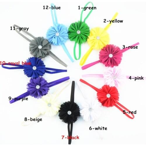 60 pcs/lot, Chiffon Ballerina Flower on a skinny headband, vintage headband
