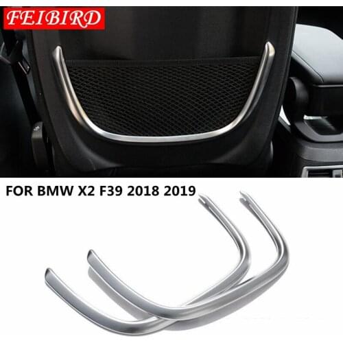 For BMW X2 F39 2018 2019 ABS Accessories Interior Seat Back Net Storage Bag Holder Shape U Frame Cover Trim MATTE CARBON FIBER