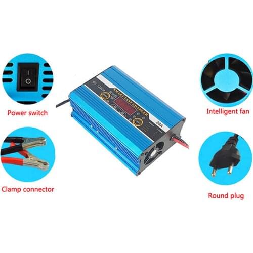 Car Battery Lead-acid LCD Display Smart Charger For Car Motorcycle Protection Caravans Motor-homes Automatically