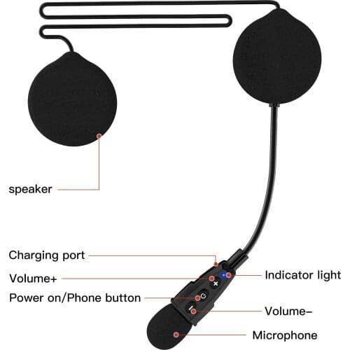 EJEAS E1 Helmet Bluetooth Headset Interfone 15M CSR Chip 270mAh 12Hrs Talk Microphone Speaker MP3 Motorcycle Communication